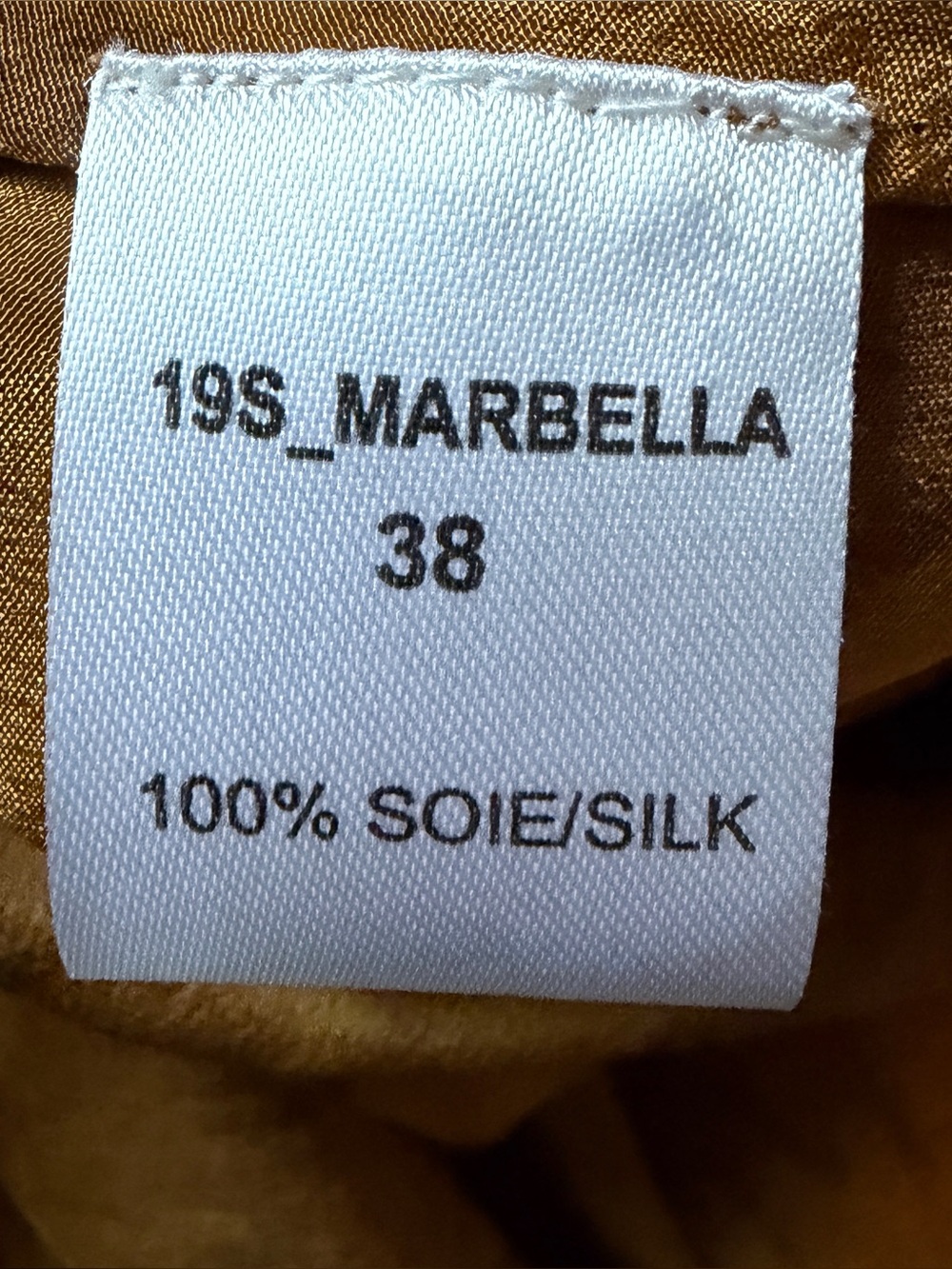 Mes Demoiselles Marbella Silk Mini Dress Sz 6 US 38 Brown Abstract Strappy*E3 - Picture 8 of 8